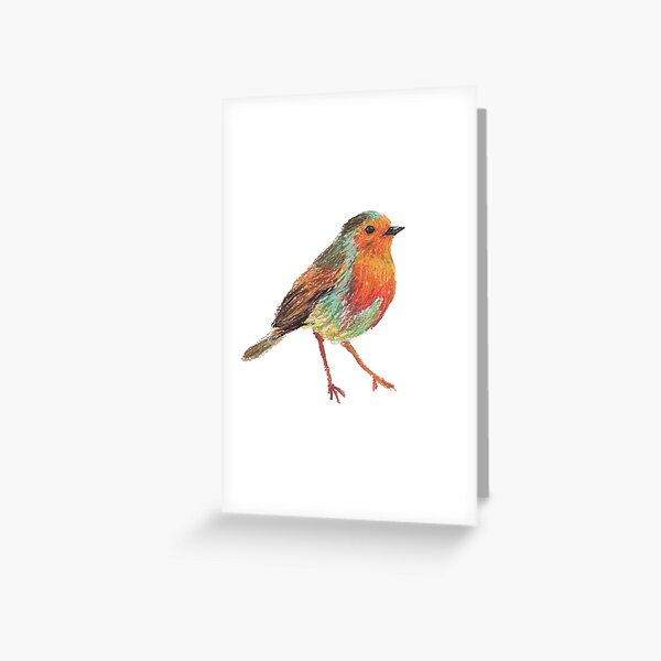 Item preview, Colorful Robin in oil pastel  designed and sold by AnyJoyOgden.