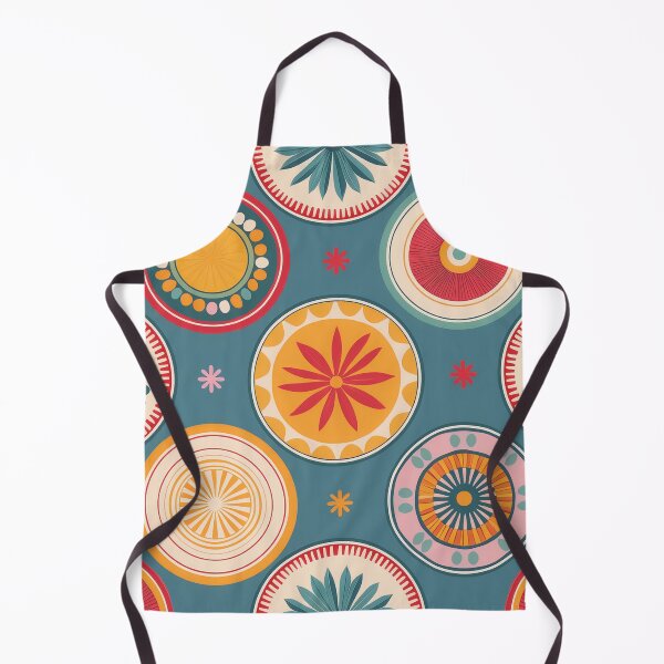Aperçu de l'œuvre Un design d'un motif de médaillon ludique avec des médaillons fantaisistes de forme irrégulière aux couleurs vives. créée et vendue par HEMRO.