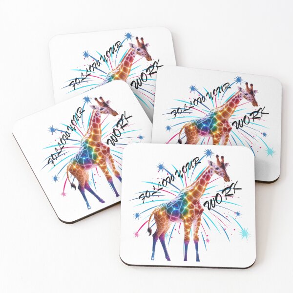 Item preview, Colorful Giraffe-For HardWorkers designed and sold by GloriousArtSKD.
