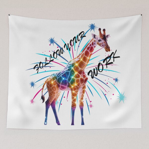 Item preview, Colorful Giraffe-For HardWorkers designed and sold by GloriousArtSKD.