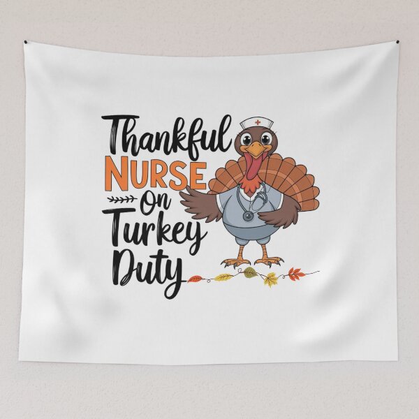 Item preview, Thankful Nurse Turkey Duty - Funny Thanksgiving Gift designed and sold by BunBuntheDog-.