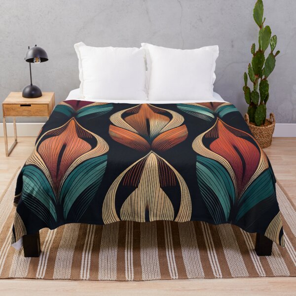 Item preview, A design of an Art Deco-inspired Ikat pattern with stylized, symmetrical motifs and luxurious colors. designed and sold by HEMRO.