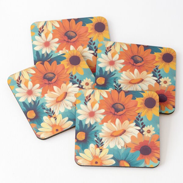 Item preview, A design of a playful pattern with vibrant, oversized flowers like daisies and sunflowers. designed and sold by HEMRO.