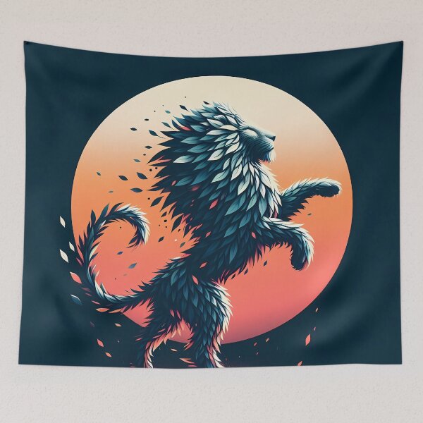 Item preview, Lion Made of Leaves, Ai Generated Art  designed and sold by ACC .