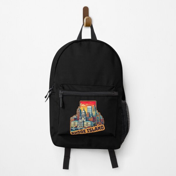 Artikelvorschau, Rhode Island State Map USA Skyline und Sehenswürdigkeiten Illustration - Reise-Souvenir-Kunst entworfen und verkauft von Unitepeople.