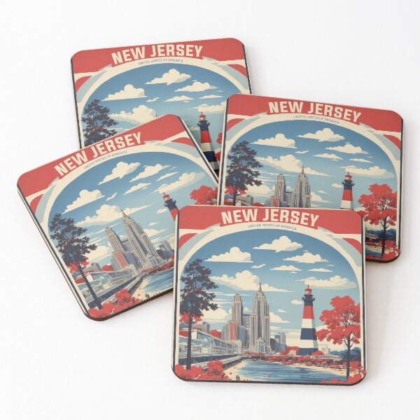 Item preview, New Jersey USA Vintage Poster Tourism  designed and sold by TravelersGems.
