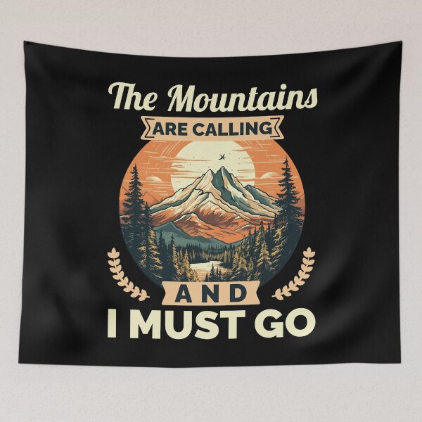 Item preview, Retro Adventure Design The Mountains Are Calling designed and sold by PrintCrafting.