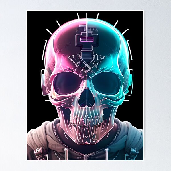 Item preview, Techno-Tribal Skull - Luminous Afterlife Collection designed and sold by PhantomWardrobe.