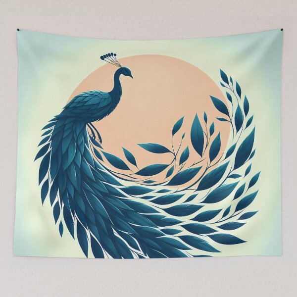 Item preview, Peacock Made of Leaves, Ai Generated Art  designed and sold by ACC .
