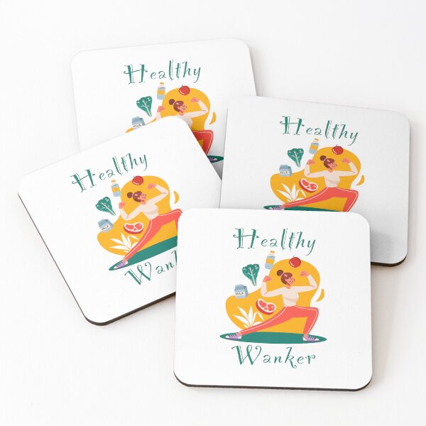 Item preview, Healthy wanker - funny, humour, joke - female yoga pose and healthy food  designed and sold by UKVanlife.