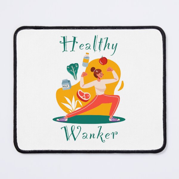 Item preview, Healthy wanker - funny, humour, joke - female yoga pose and healthy food  designed and sold by UKVanlife.