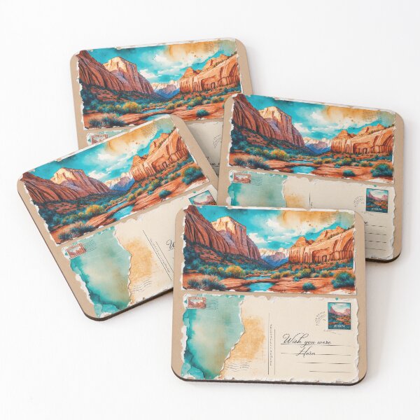 Item preview, Zion National Park Postcard Vintage Retro Travel designed and sold by TravelPostcardGems.