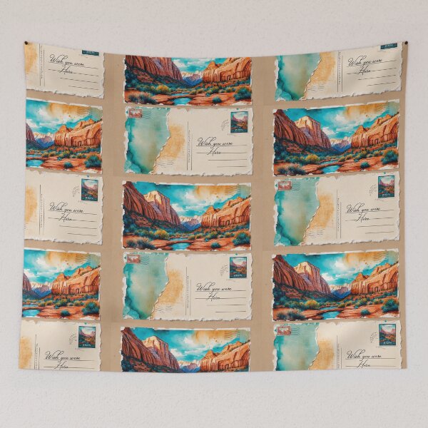 Item preview, Zion National Park Postcard Vintage Retro Travel designed and sold by TravelPostcardGems.