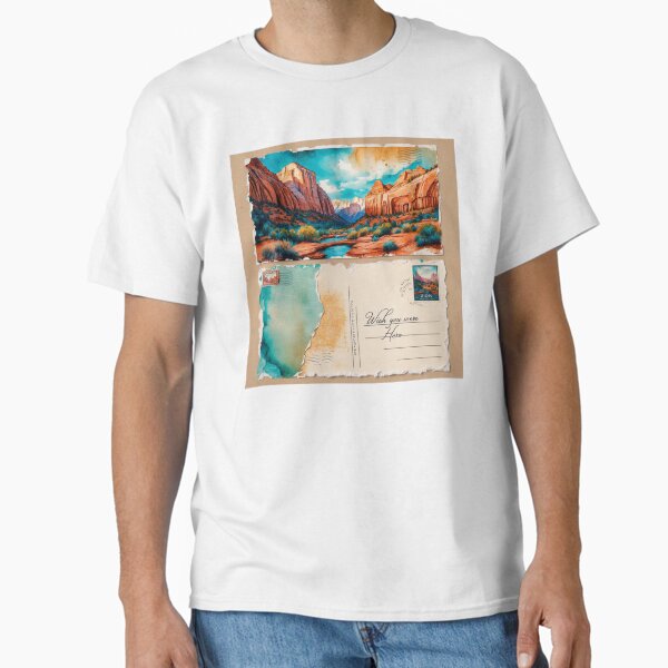 Vista previa del artículo con la obra «Postal de viaje retro vintage del Parque Nacional Zion», diseñado y vendido por TravelPostcardGems.