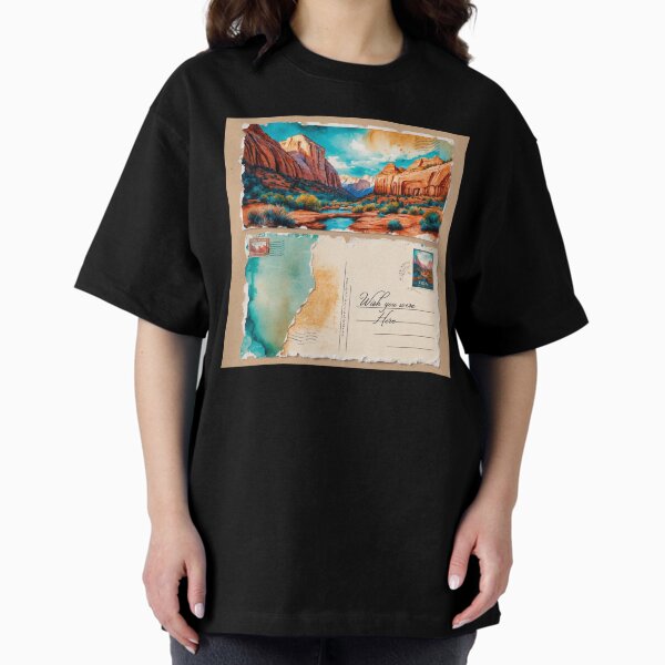 Vista previa del artículo con la obra «Postal de viaje retro vintage del Parque Nacional Zion», diseñado y vendido por TravelPostcardGems.