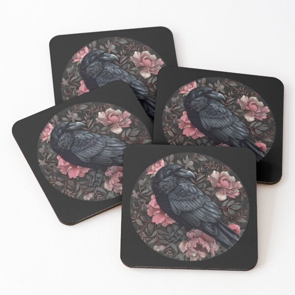Item preview, Raven gothic vintage flowers designed and sold by Anbe_design.