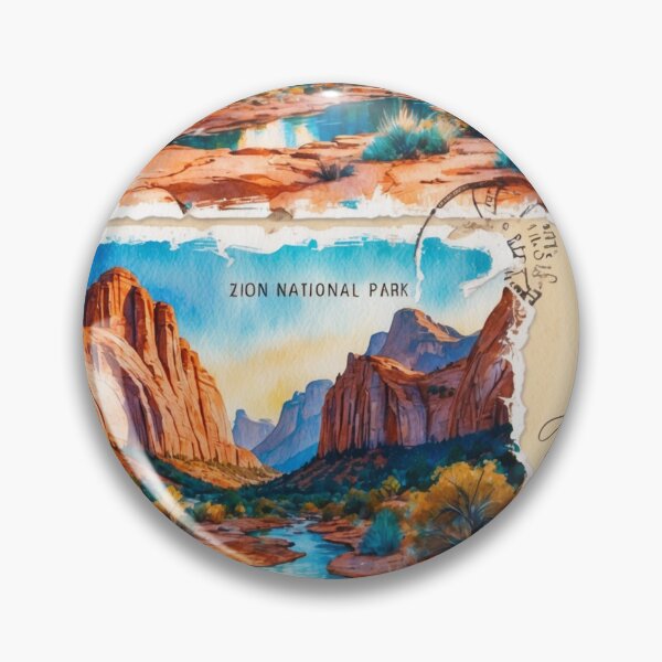 Item preview, Zion National Park Postcard Vintage Retro Travel designed and sold by TravelPostcardGems.