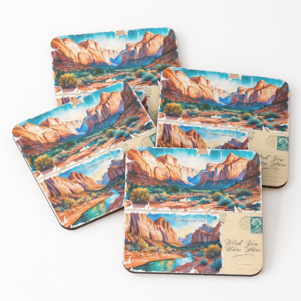 Item preview, Zion National Park Postcard Vintage Retro Travel designed and sold by TravelPostcardGems.
