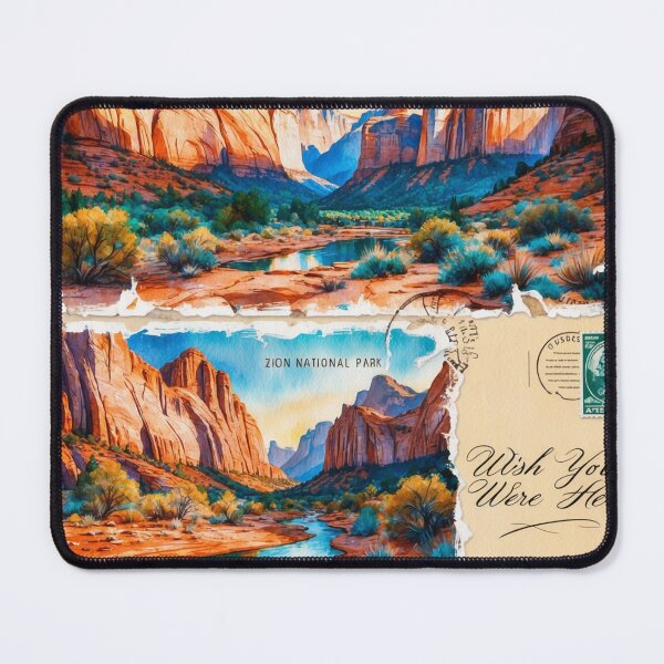 Item preview, Zion National Park Postcard Vintage Retro Travel designed and sold by TravelPostcardGems.