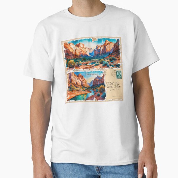 Vista previa del artículo con la obra «Postal de viaje retro vintage del Parque Nacional Zion», diseñado y vendido por TravelPostcardGems.