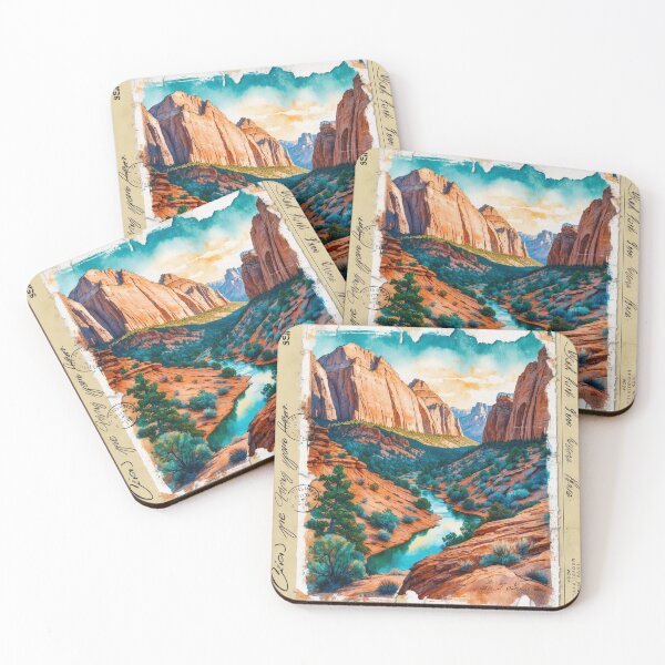 Item preview, Zion National Park Postcard Vintage Retro Travel designed and sold by TravelPostcardGems.