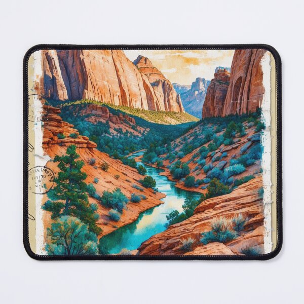 Item preview, Zion National Park Postcard Vintage Retro Travel designed and sold by TravelPostcardGems.