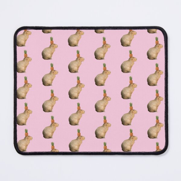 Item preview, Capybara with Pineapple on Head Pink Background designed and sold by GeekyGirlsGarb.