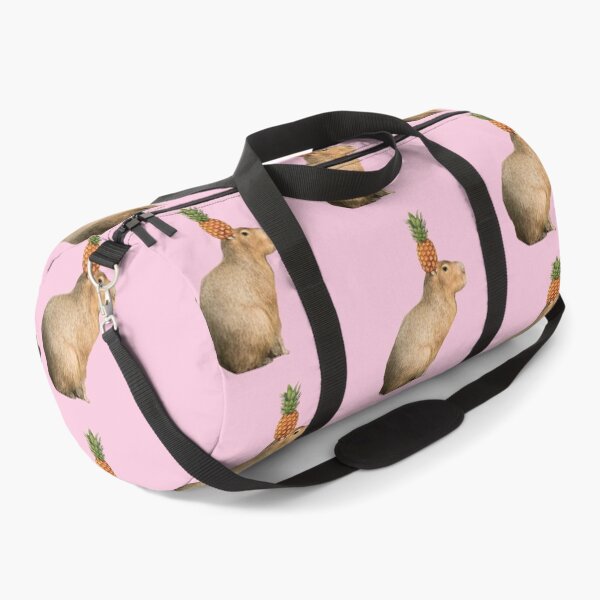 Item preview, Capybara with Pineapple on Head Pink Background designed and sold by GeekyGirlsGarb.