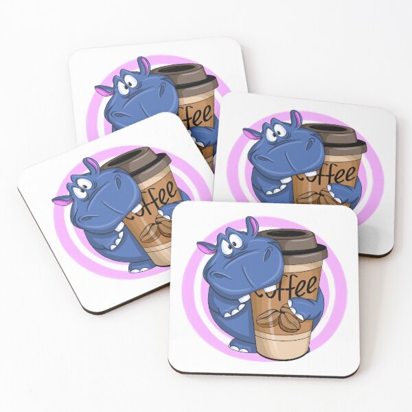 Item preview, Cute hippo with a cup of coffee designed and sold by Maryart8.