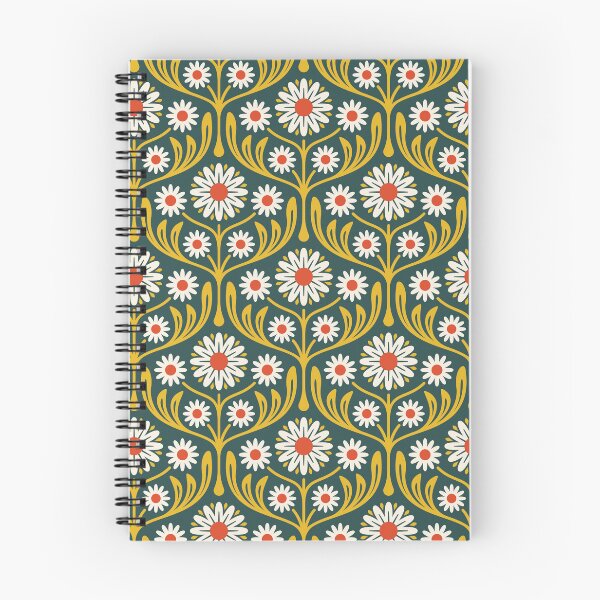 Item preview, KF 0301 A - Vintage Retro Daisy 70s Floral Pattern in Yellow Green Red designed and sold by KhakiFinch.