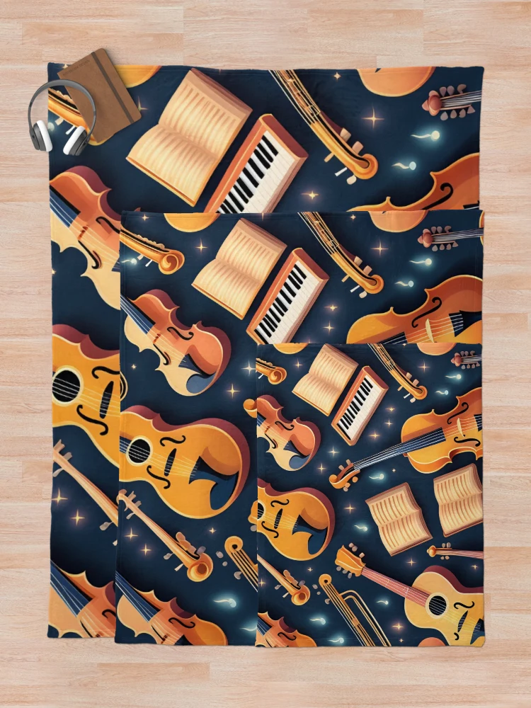 Thumbnail 5 of 6, Throw Blanket, Magical Instruments designed and sold by MySignatureItems.