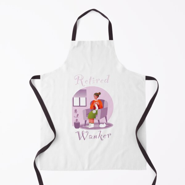 Item preview, Retired wanker - funny, humour, joke - female knitting next to cat designed and sold by UKVanlife.