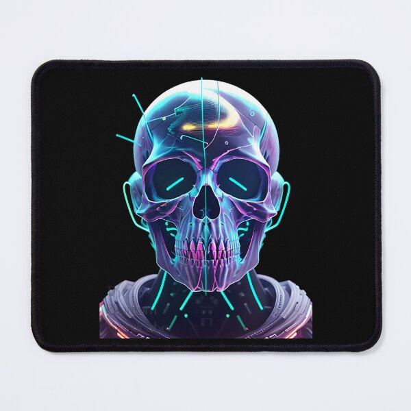 Item preview, Neon Cyborg Skull - Luminous Afterlife Collection designed and sold by PhantomWardrobe.
