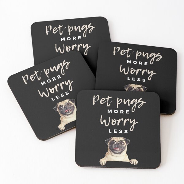 Item preview, "Pet Pugs More, Worry Less" | funny pug humor designed and sold by SimpleCosyLifee.