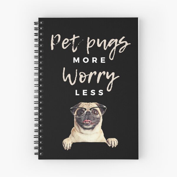 Item preview, "Pet Pugs More, Worry Less" | funny pug humor designed and sold by SimpleCosyLifee.