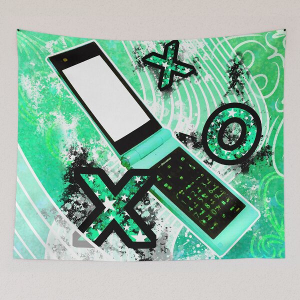 Item preview, Teal/cyan filp phone  designed and sold by despairfamily.