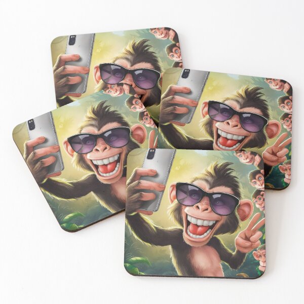Item preview, Monkey selfie in the jungle. designed and sold by MyHappyArtShop.