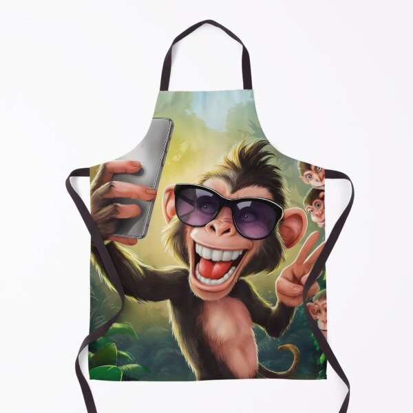 Item preview, Monkey selfie in the jungle. designed and sold by MyHappyArtShop.
