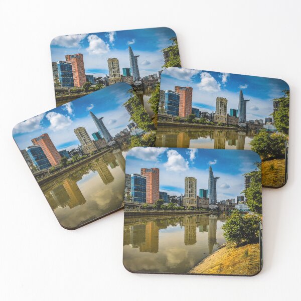 Item preview, Skyline Reflections: Saigon's Beauty on the Canal designed and sold by KMNscapes – Ireland Prints & Beyond.
