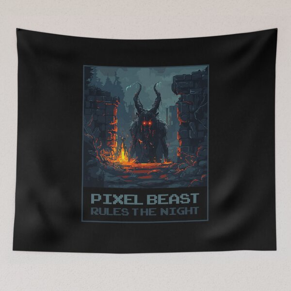 Item preview, Pixel Beast Rules The Night designed and sold by MagicAxe.