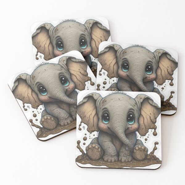 Item preview, Baby elephant playing in mud designed and sold by GabrielWest.