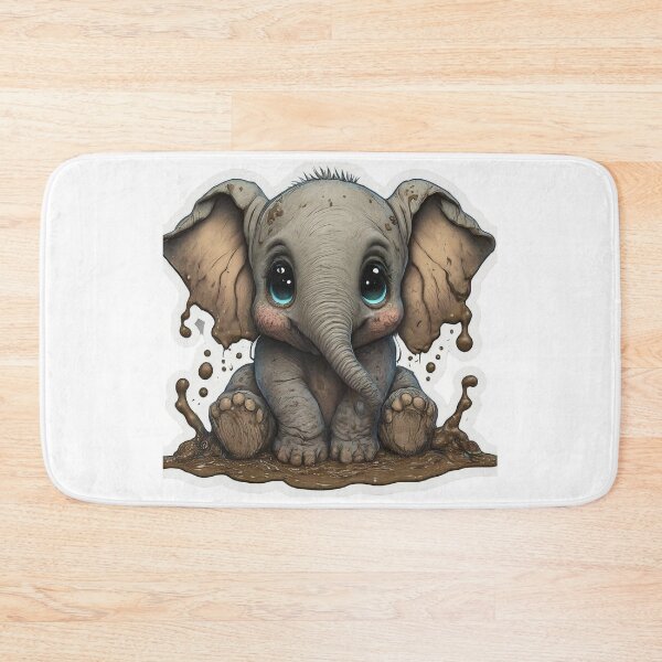 Item preview, Baby elephant playing in mud designed and sold by GabrielWest.