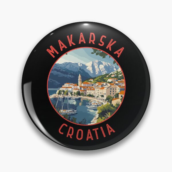 Item preview, Makarska Croatia Retro Distressed Circle designed and sold by KrisSidDesigns.