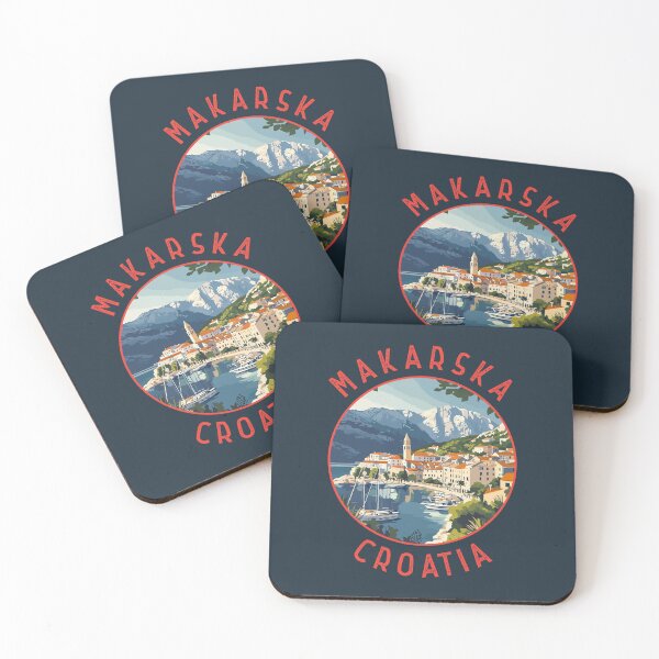 Item preview, Makarska Croatia Retro Distressed Circle designed and sold by KrisSidDesigns.