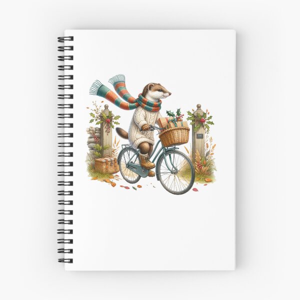 Item preview, Stoat cycling with his christmas parcels designed and sold by BritishDelights.