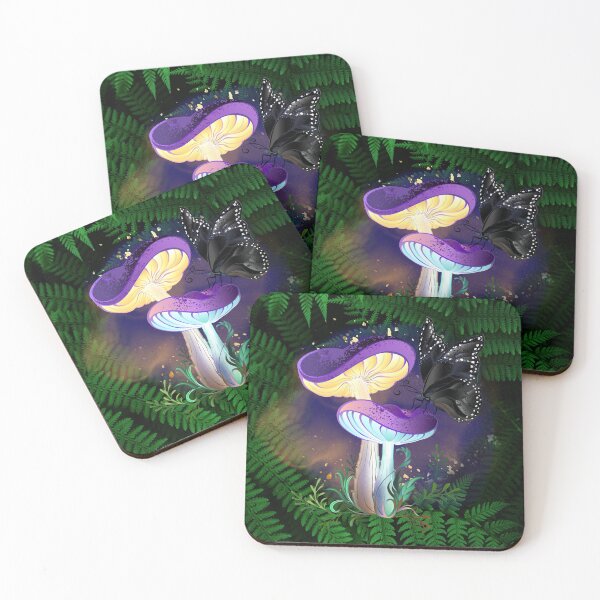 Item preview, Purple Toadstool with Black Butterfly  designed and sold by WildWoodlandWitch.