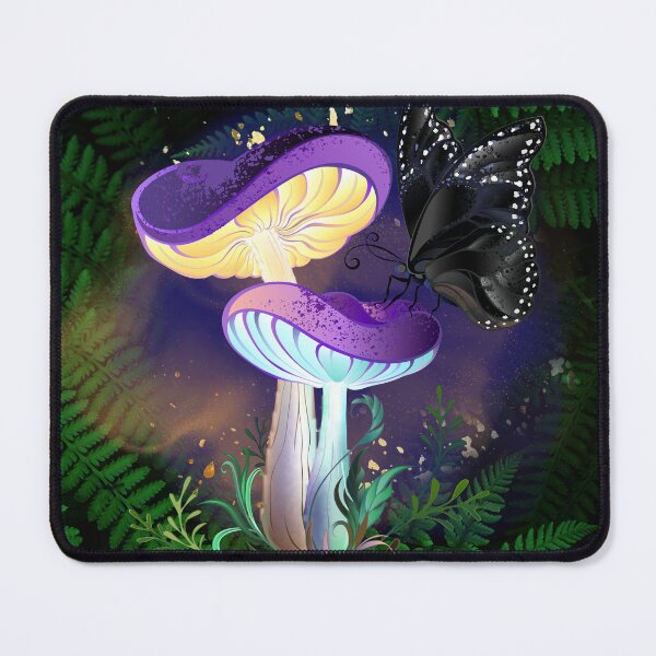 Item preview, Purple Toadstool with Black Butterfly designed and sold by WildWoodlandWitch.