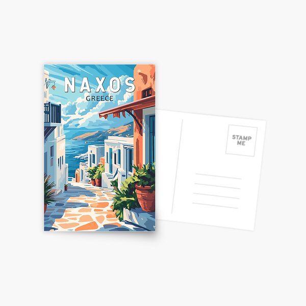 Item preview, Naxos Greece Travel Art Vintage designed and sold by KrisSidDesigns.