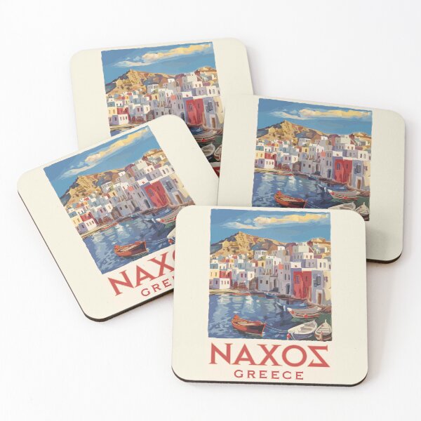 Item preview, Naxos Greece Painterly Travel Art Vintage designed and sold by KrisSidDesigns.