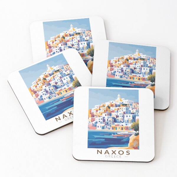 Item preview, Naxos Greece Illustration Travel Art Vintage designed and sold by KrisSidDesigns.